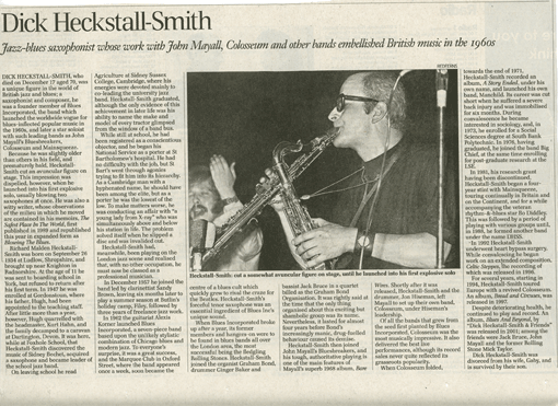 Dick Heckstall-Smith The Telegraph Obituary